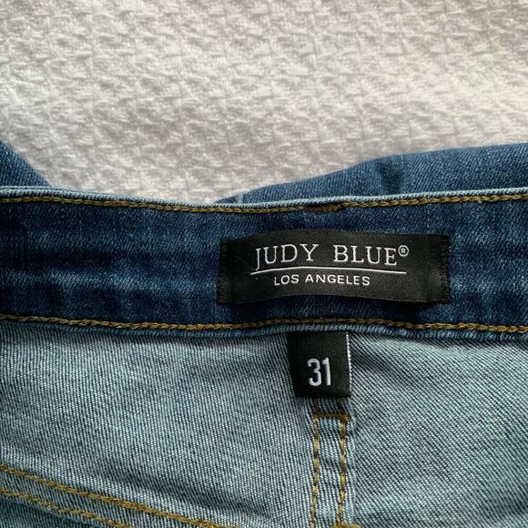 Judy Blue relaxed fit ankle lightly distressed skinny stretch denim jeans‎ pants - Picture 6 of 10